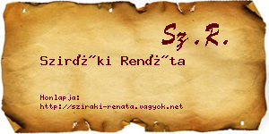 Sziráki Renáta névjegykártya